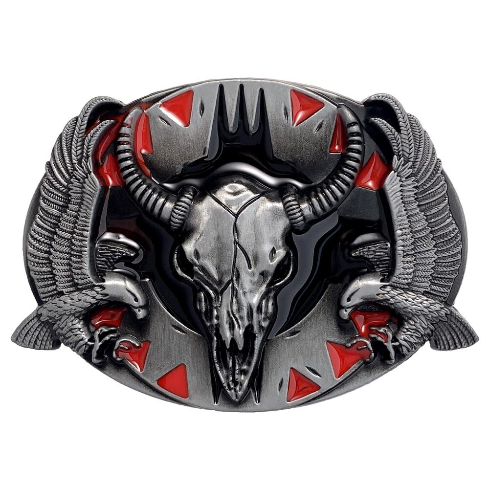 6937 Western Belt Buckle Longhorn Bull American Native Western Cowboy Belt